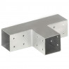 Łączniki w kształcie T, 4 szt., galwanizowany metal, 71x71 mm