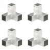 Łączniki w kształcie Y, 4 szt., galwanizowany metal, 71x71 mm