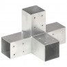 Łącznik do słupków w kształcie X, galwanizowany metal, 71x71 mm