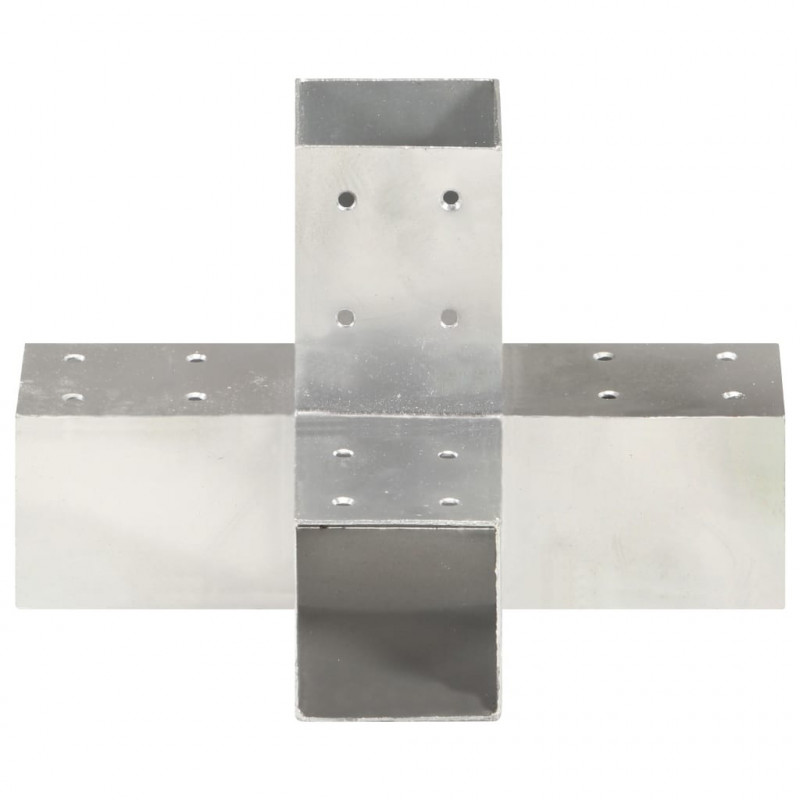 Łącznik do słupków w kształcie X, galwanizowany metal, 71x71 mm