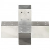 Łącznik do słupków w kształcie X, galwanizowany metal, 71x71 mm