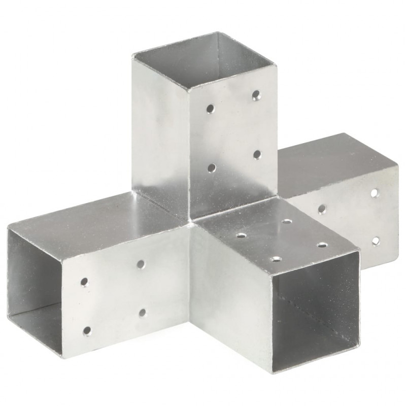 Łączniki w kształcie X, 4 szt., galwanizowany metal, 71x71 mm