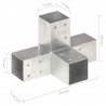 Łączniki w kształcie X, 4 szt., galwanizowany metal, 71x71 mm