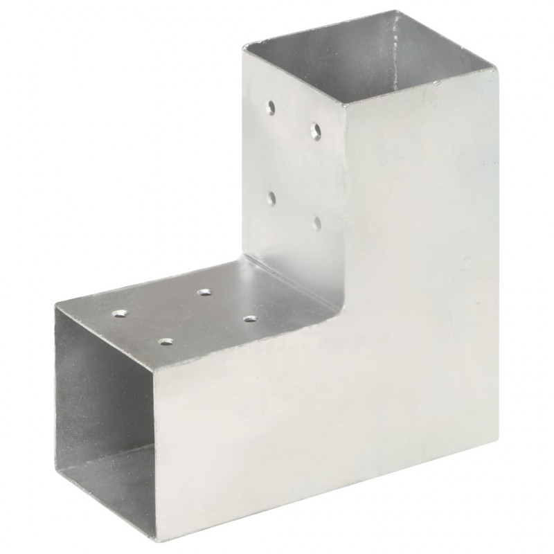 Łącznik do słupków w kształcie L, galwanizowany metal, 81x81 mm