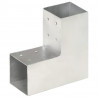 Łącznik do słupków w kształcie L, galwanizowany metal, 81x81 mm
