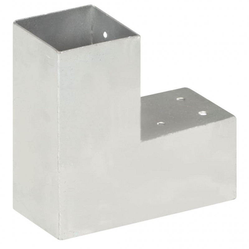 Łącznik do słupków w kształcie L, galwanizowany metal, 81x81 mm