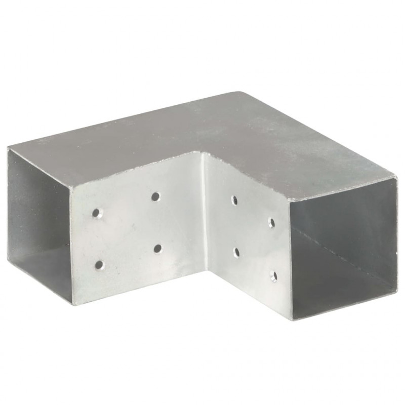 Łącznik do słupków w kształcie L, galwanizowany metal, 81x81 mm