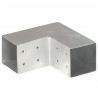 Łącznik do słupków w kształcie L, galwanizowany metal, 81x81 mm