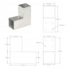 Łącznik do słupków w kształcie L, galwanizowany metal, 81x81 mm