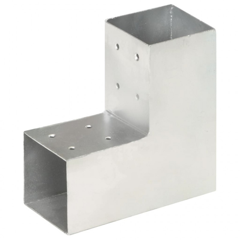 Łączniki w kształcie L, 4 szt., galwanizowany metal, 81x81 mm