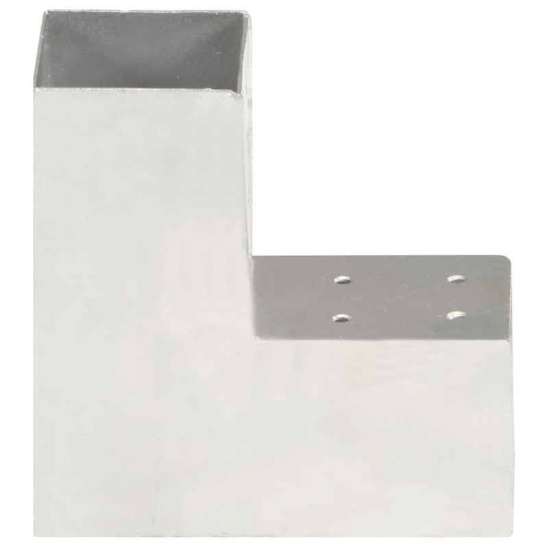 Łączniki w kształcie L, 4 szt., galwanizowany metal, 81x81 mm