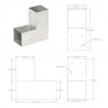 Łączniki w kształcie L, 4 szt., galwanizowany metal, 81x81 mm