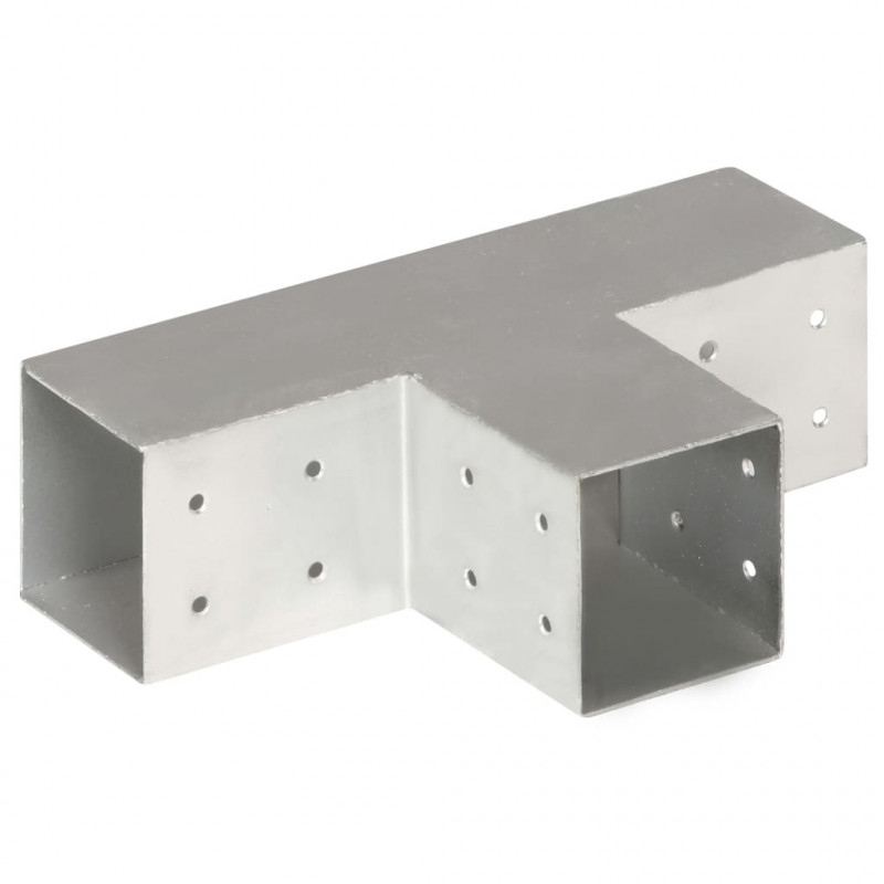 Łącznik do słupków w kształcie T, galwanizowany metal, 81x81 mm