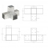 Łącznik do słupków w kształcie X, galwanizowany metal, 81x81 mm
