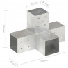 Łączniki w kształcie X, 4 szt., galwanizowany metal, 81x81 mm