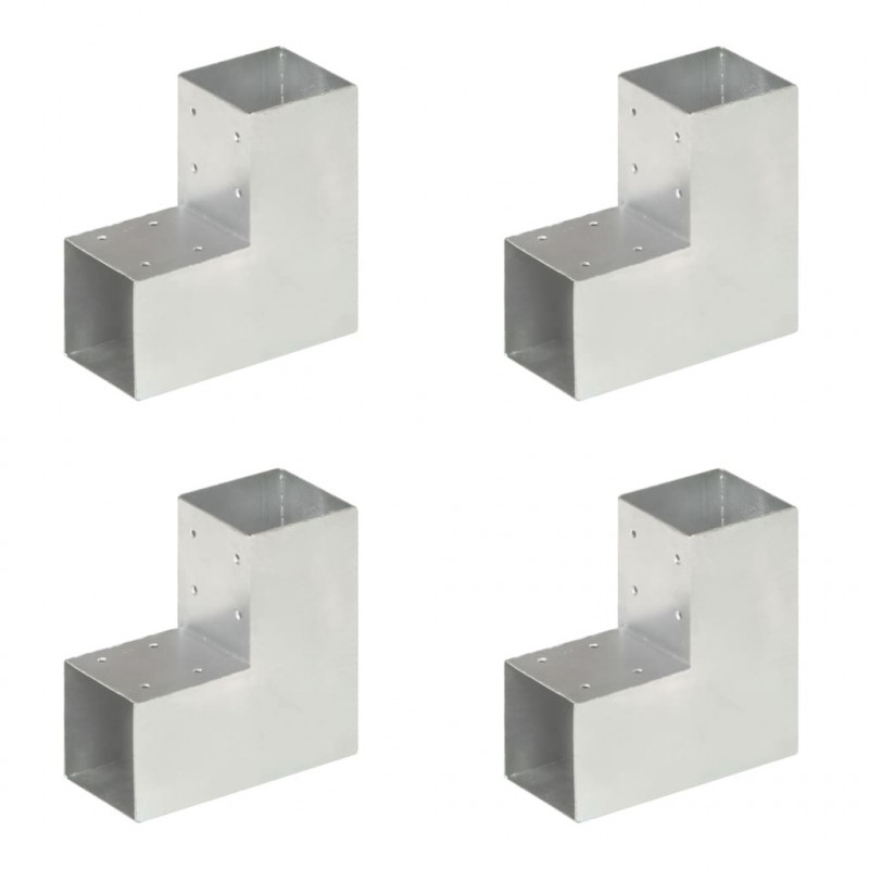 Łączniki w kształcie L, 4 szt., galwanizowany metal, 91x91 mm