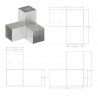 Łączniki w kształcie Y, 4 szt., galwanizowany metal, 91x91 mm