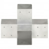 Łączniki w kształcie X, 4 szt., galwanizowany metal, 91x91 mm