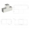 Łącznik w kształcie T, galwanizowany metal, 101x101 mm