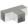Łączniki w kształcie T, 4 szt., galwanizowany metal, 101x101 mm