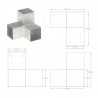 Łącznik w kształcie Y, galwanizowany metal, 101x101 mm