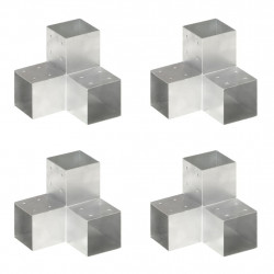 Łączniki w kształcie Y, 4 szt., galwanizowany metal, 101x101 mm