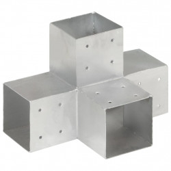 Łącznik w kształcie X, galwanizowany metal, 101x101 mm