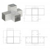 Łącznik w kształcie X, galwanizowany metal, 101x101 mm
