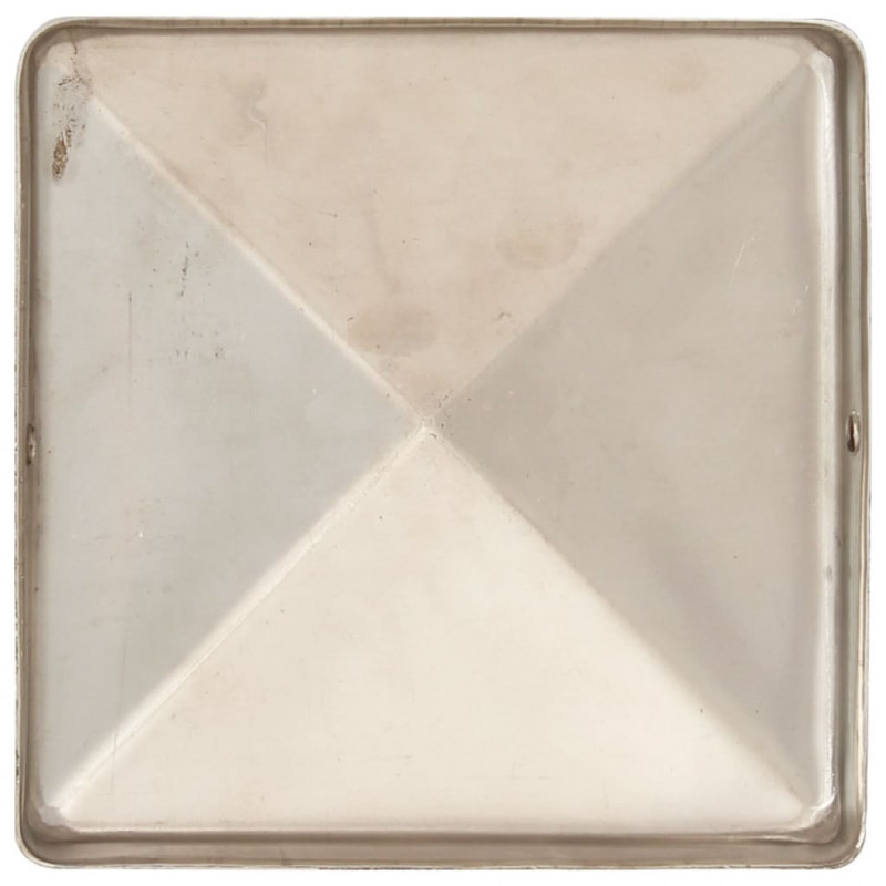 Zatyczki na słupki, piramidki, 6 szt., stal nierdzewna, 71x71 mm