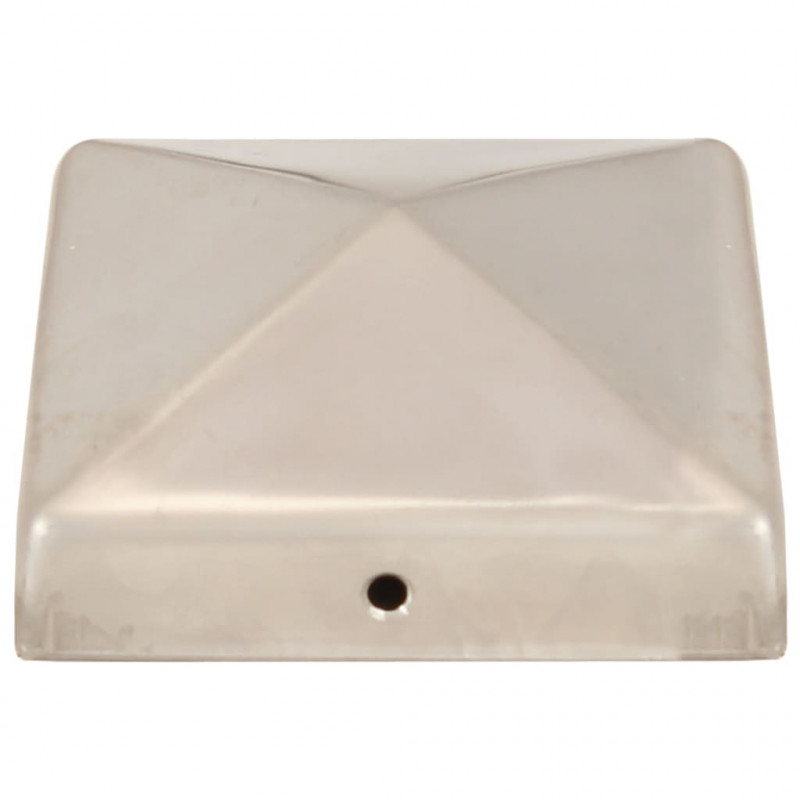 Zatyczki na słupki, piramidki, 6 szt., stal nierdzewna, 81x81 mm
