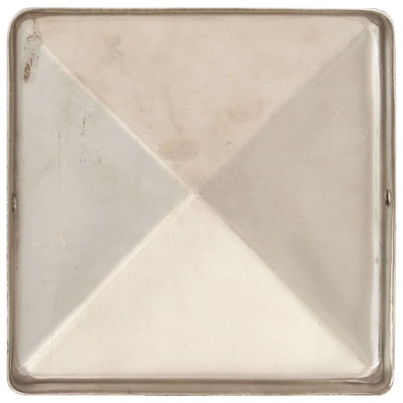 Nasadki na słupki, piramidki, 6 szt., stal nierdzewna, 91x91 mm