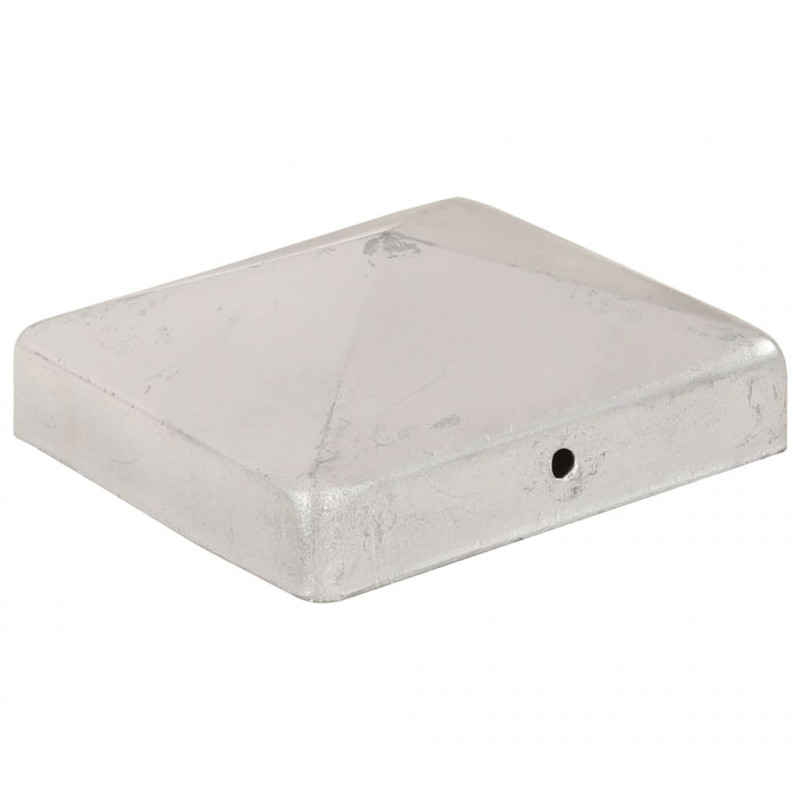 Zatyczki na słupki, 6 szt., galwanizowany metal, 91x91 mm