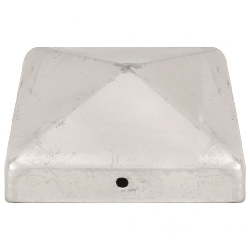 Zatyczki na słupki, 6 szt., galwanizowany metal, 91x91 mm