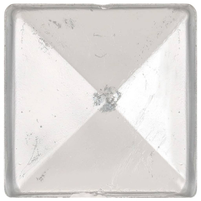Zatyczki na słupki, 6 szt., galwanizowany metal, 91x91 mm
