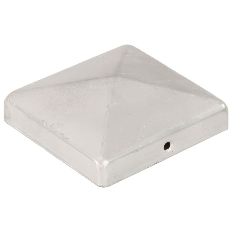 Daszki na słupki, 6 szt., galwanizowany metal, 101x101 mm