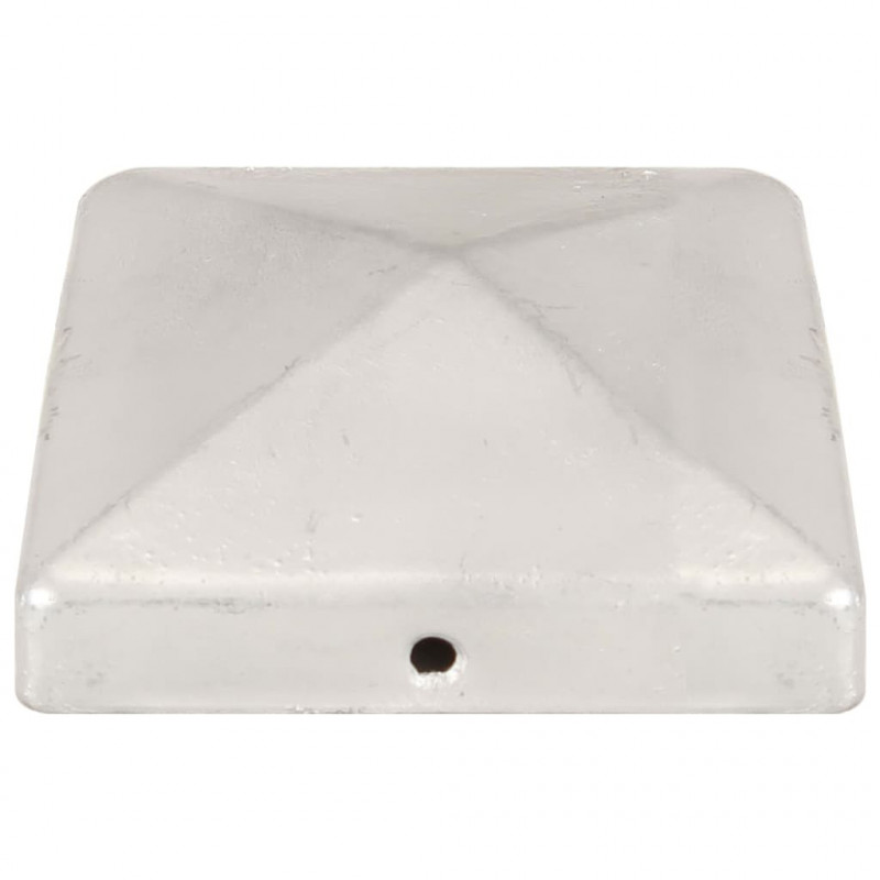 Daszki na słupki, 6 szt., galwanizowany metal, 101x101 mm
