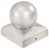 Zatyczki na słupki, 6 szt., kule, galwanizowany metal, 71x71 mm