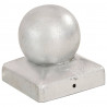 Zatyczki na słupki, 6 szt., kule, galwanizowany metal, 71x71 mm