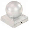 Zatyczki na słupki, 6 szt., kule, galwanizowany metal, 91x91 mm