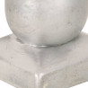 Zatyczki na słupki, 6 szt., kule, galwanizowany metal, 91x91 mm