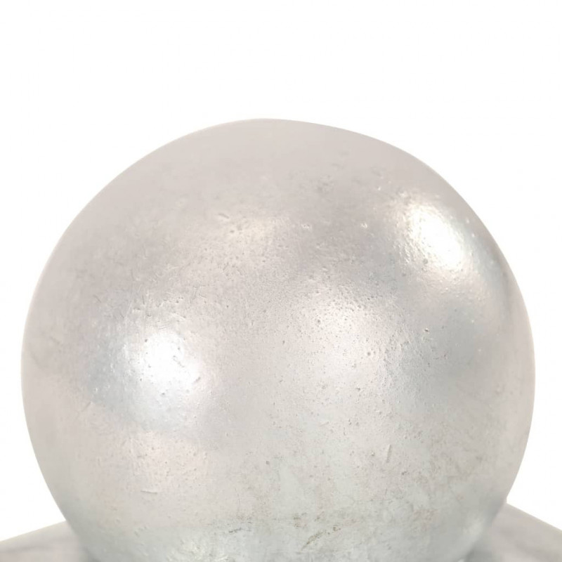 Zatyczki na słupki, 6 szt., kule, galwanizowany metal, 91x91 mm