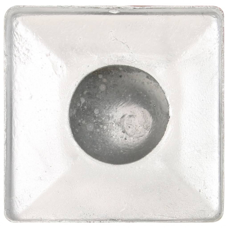 Zatyczki na słupki, 6 szt., kule, galwanizowany metal, 91x91 mm