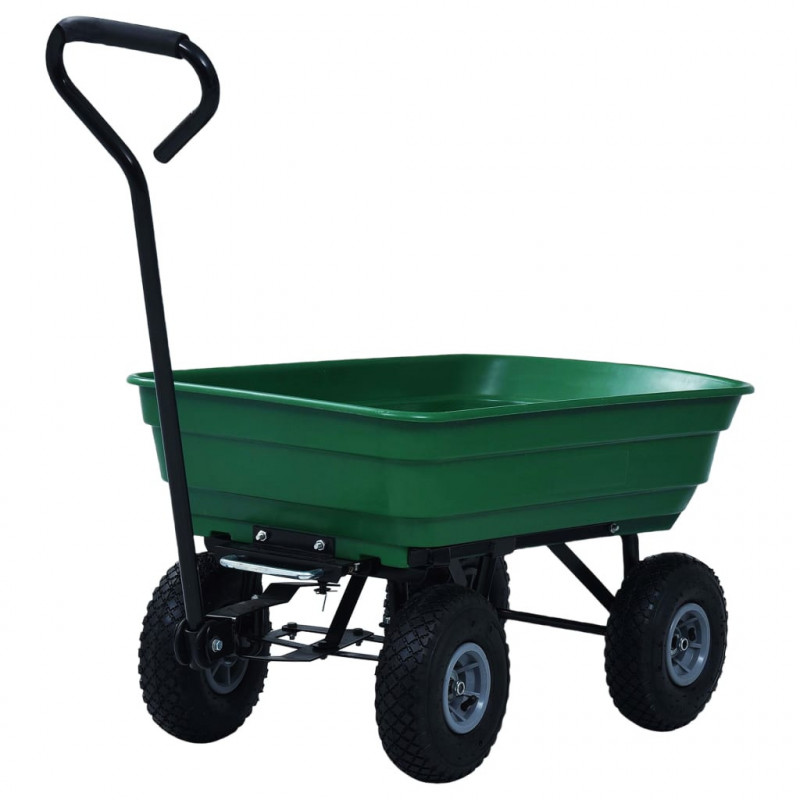Ogrodowy wózek ręczny z wywrotką, 300 kg, 75 L, zielony