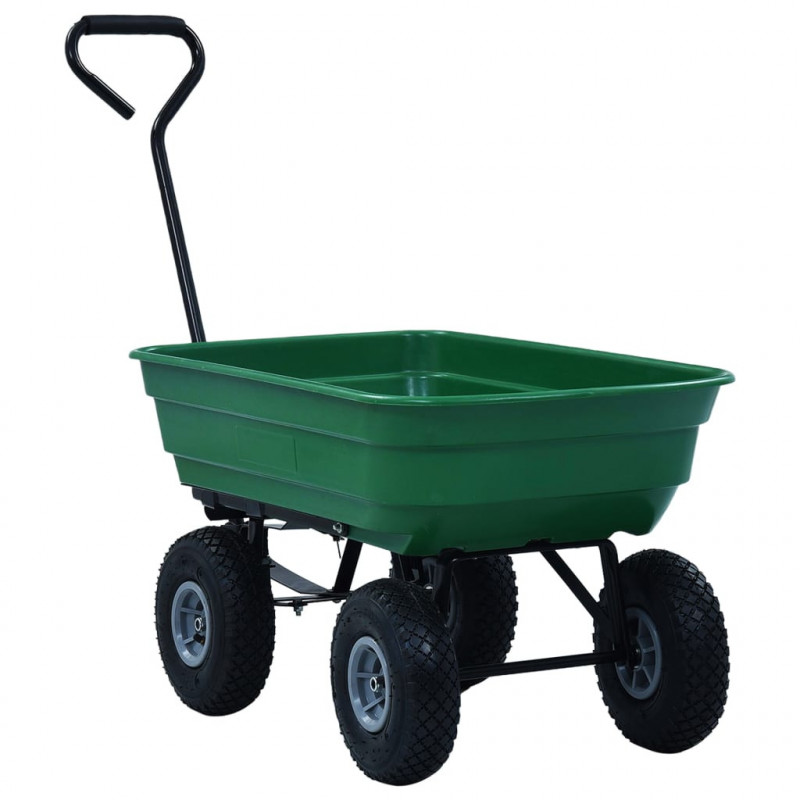 Ogrodowy wózek ręczny z wywrotką, 300 kg, 75 L, zielony