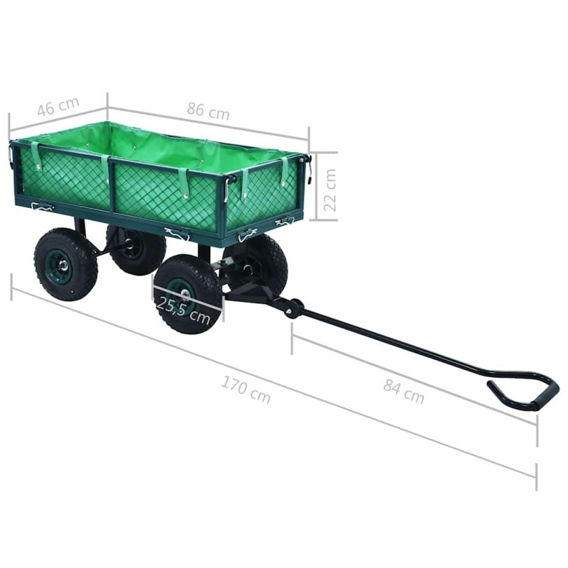 Ogrodowy wózek ręczny, zielony, 250 kg