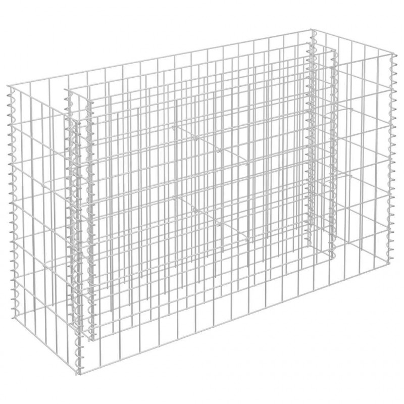 Podwyższona donica gabionowa, galwanizowana stal, 90x30x60 cm