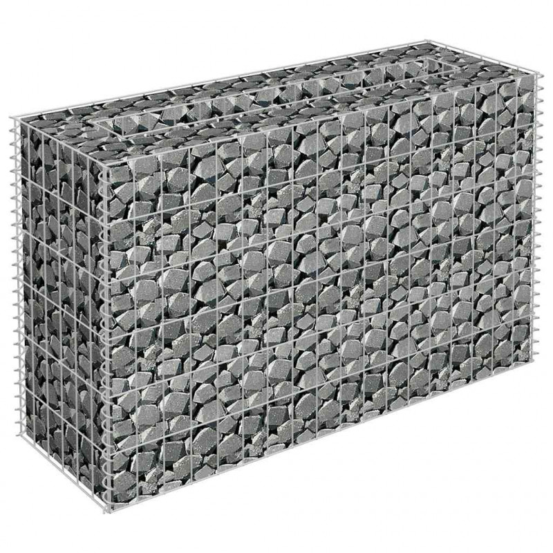 Podwyższona donica gabionowa, galwanizowana stal, 90x30x60 cm