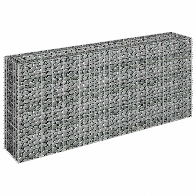 Podwyższona donica gabionowa, galwanizowana stal, 180x30x90 cm