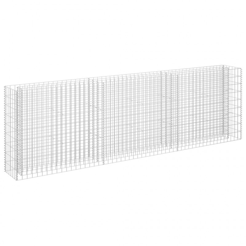 Podwyższona donica gabionowa, galwanizowana stal, 270x30x90 cm