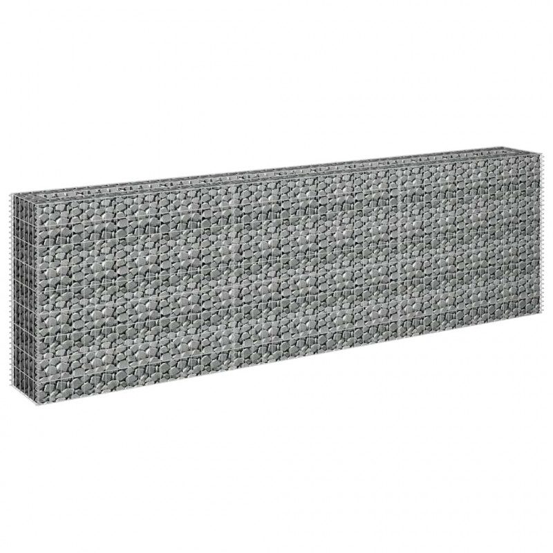 Podwyższona donica gabionowa, galwanizowana stal, 270x30x90 cm